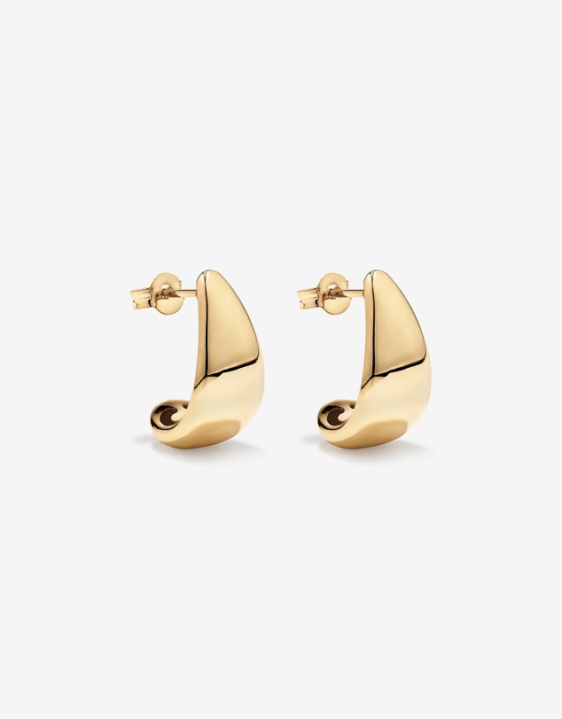 Michael Hill - Half Hoop Dome Stud Earrings in 10kt Yellow Gold
