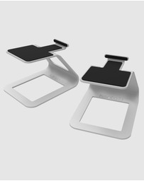 iWorld - Kanto SE2W Elevated Desktop Speaker Stands for Small Speakers - Pair, White