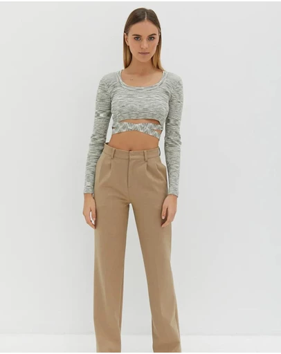 Style Addict - Scoop Neck Tie Crop