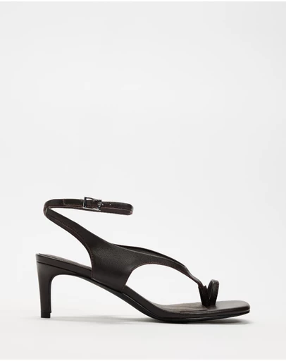 AERE - Zoe Leather Heeled Thong Sandals - Women's