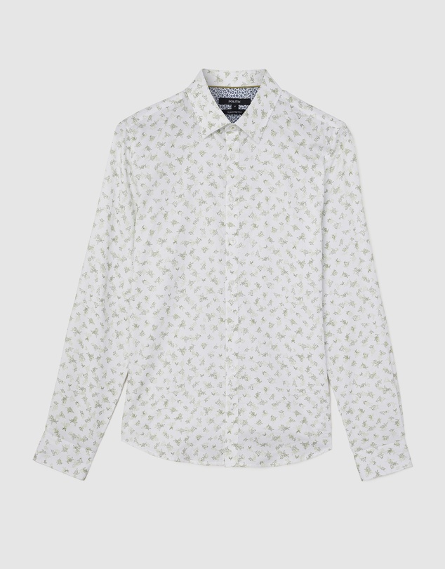Politix - Textured Floral Long Sleeve Shirt