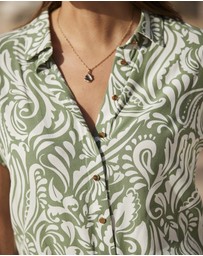 Sosandar - Paisley Print Short Sleeve Shirt