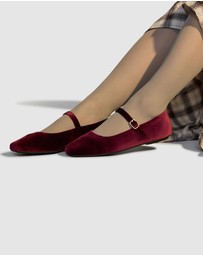 Rollie - Mary Jane Velvet Flat