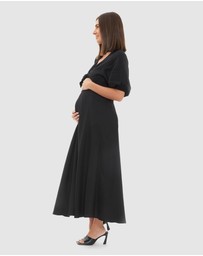 Ripe Maternity - Camille Tie Front Linen Dress