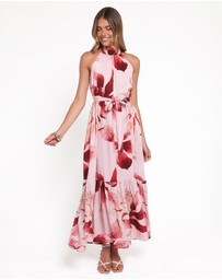 Petal & Pup - Monae Halterneck Maxi Dress - Blush Lily