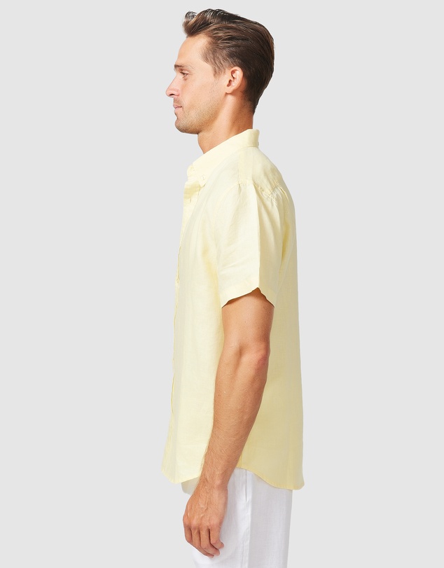 Vacay Swimwear - S/S Yellow Linen Shirt