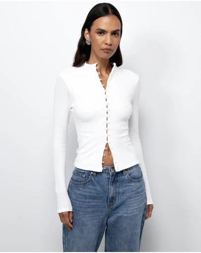 AERE - Aurelie Buttoned LS Top