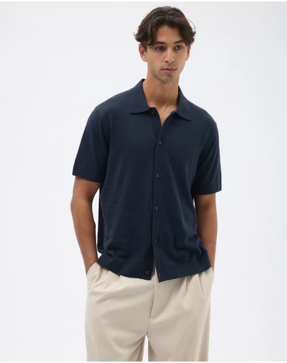 AERE - Linen Blend Knit Shirt