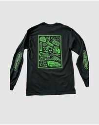 KFD - Kfd Men Bleak Outlook Long Sleeve Tshirt Relaxed Fit Crew Neck Green