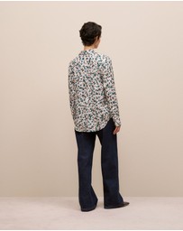 Trenery - Liora Floral Mini Twill Shirt in Forest