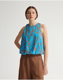 Oxford - Clover Printed Cotton Shell Top