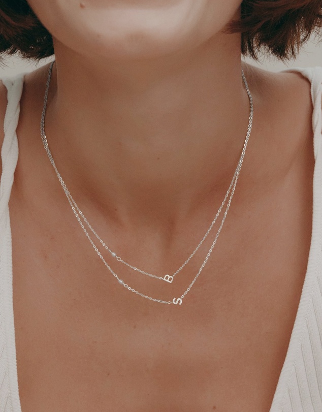 SAINT VALENTINE - Pearl Letter Necklace - Silver