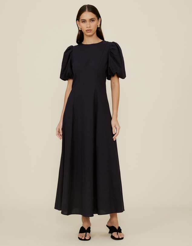 The Fated - Lucy Puff Sleeve Midi Dress
