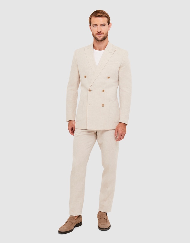 SABA - Elias Linen Cotton Double Breasted Blazer