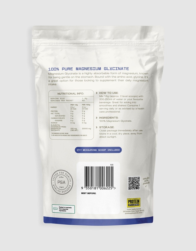 Protein Supplies Australia - 100% Pure Magnesium Glycinate - 100g