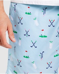 Sant And Abel - Men's Golf Blue Swim Shorts