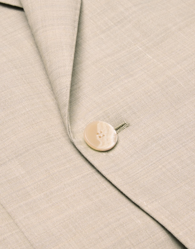 Calibre - Linen Wool Double-Breasted Suit Jacket Natural