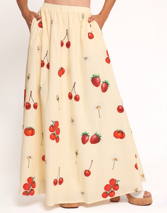 Petal & Pup - Remira Midi Skirt - Yellow Cherry