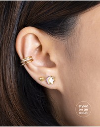 Wanderlust + Co - Unicorn Enamel Gold Flat Back Earrings