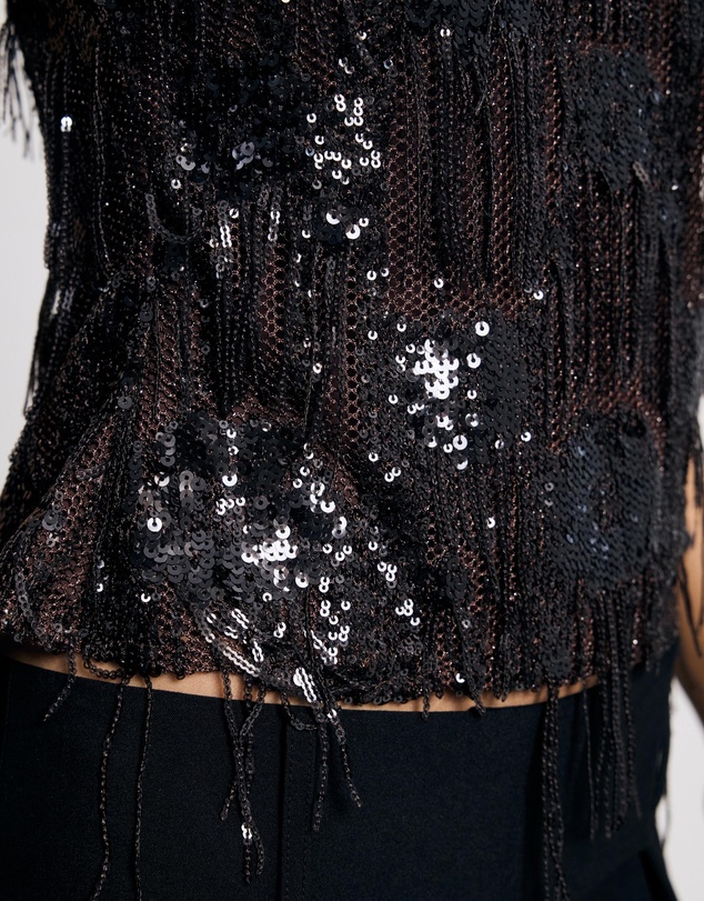 Lover - Xylia Drop Sequin Tie Back Top
