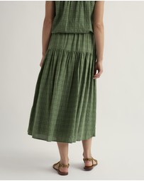 Seasalt - Seasalt Cornwall Green Purslane Tiered Midi Skirt