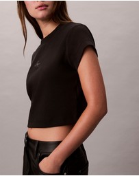 Calvin Klein Jeans - Monogram Logo Ribbed Baby Tee