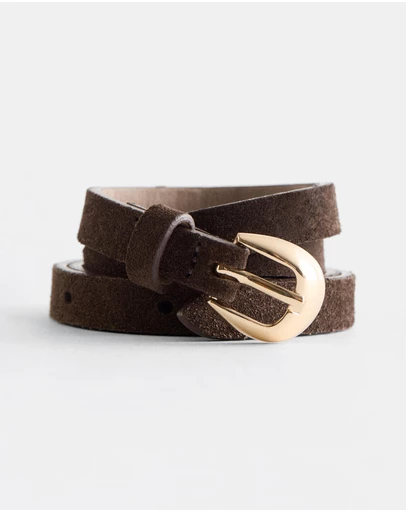 & Other Stories - Crescent-Buckle Slim Leather Belt