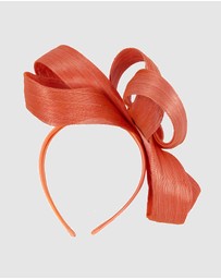 Fillies Collection - Orange Abaca Loops Racing Fascinator