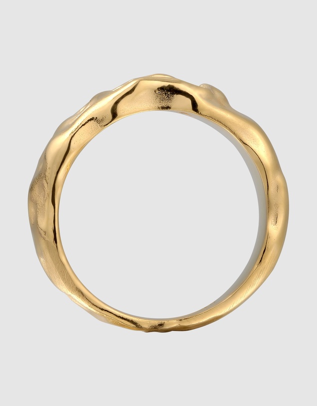 Elli Jewelry - Hammered Topaz Statement Ring in Gold-Plated 925 Silver