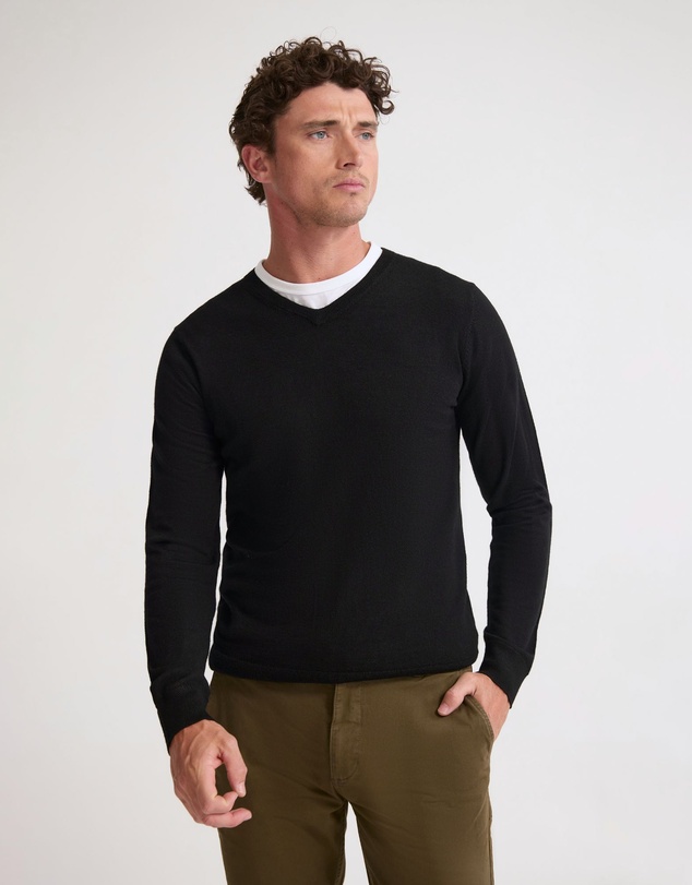 Oxford - Basic V-Neck Pure Wool Pullover