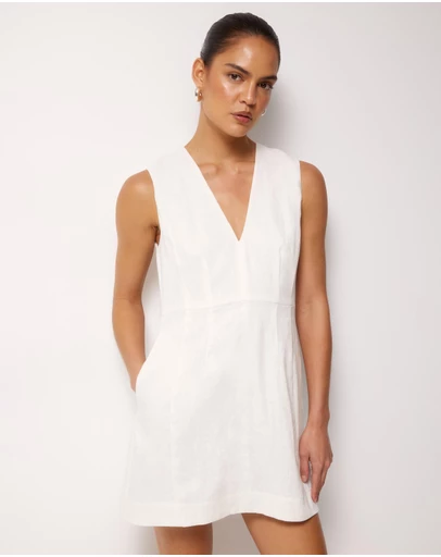 AERE - Audrey Linen A-Line Dress