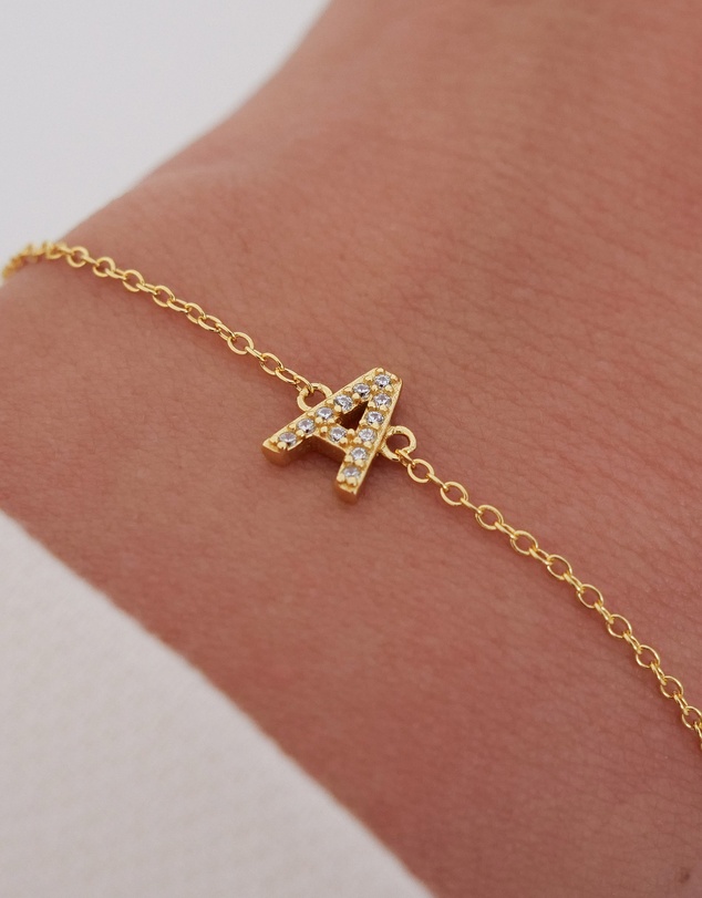 The Silver Collective - A-Z Letter Bracelet Gold - A