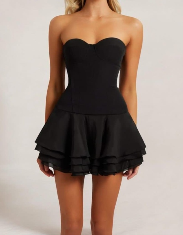 Heiress Beverly Hills - Corset Chiffon Flared Mini Dress