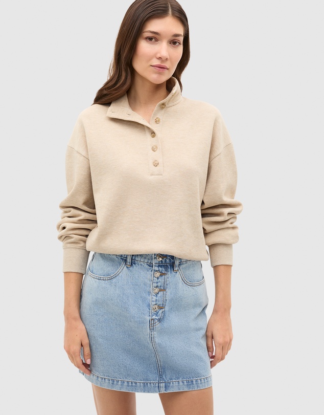 Seed Heritage - Cotton Rib Funnel Neck Sweat