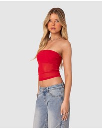 EDIKTED - Celestia Sheer Mesh Tube Top