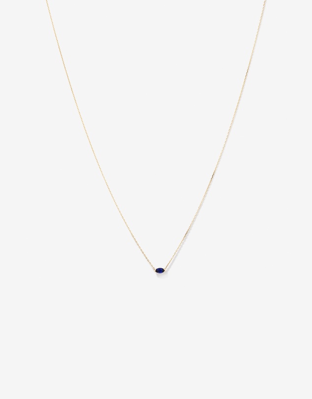 Michael Hill - East West Marquise-Cut Created Sapphire Necklace in 10kt Yellow Gold