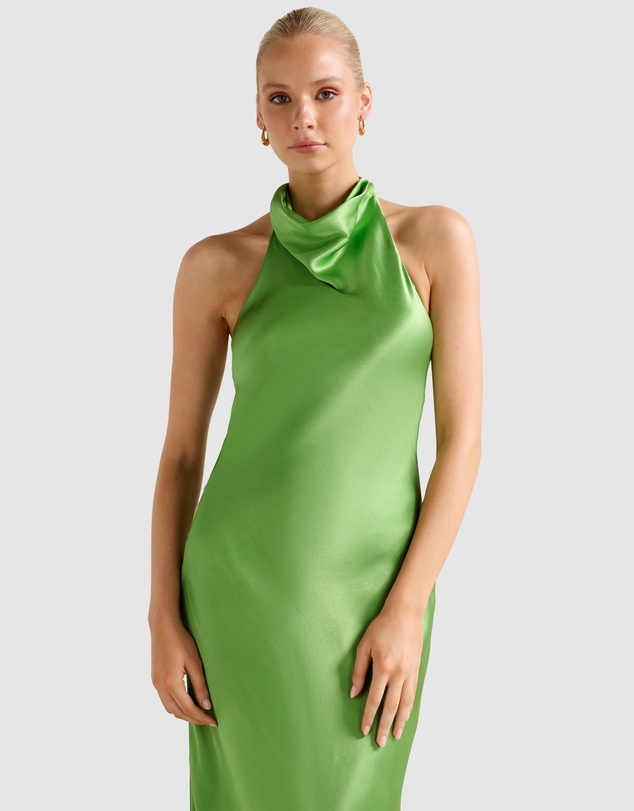 Forever New - Clementine High Neck Satin Maxi Dress