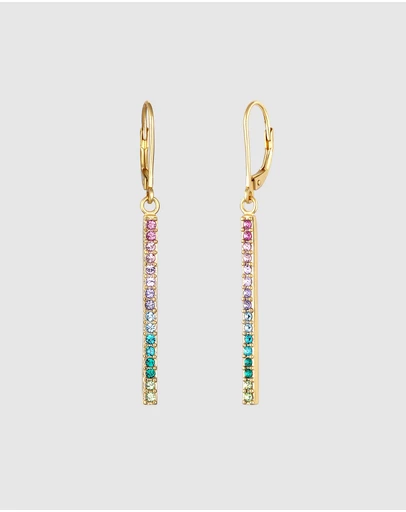 Elli Jewelry - Rainbow Drop Earrings in Gold-Plated 925 Silver