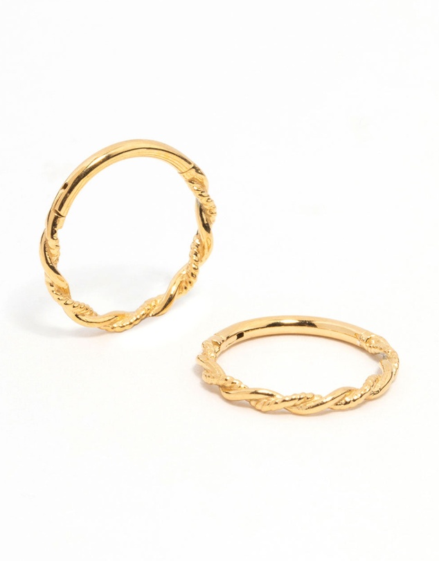Lovisa - Gold Plated Surgical Steel Sleeper Earrings 10MM