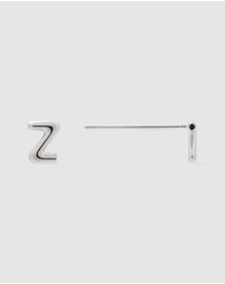 Wanderlust + Co - Alphabet Bubble Silver Stud Earrings - Letter Z