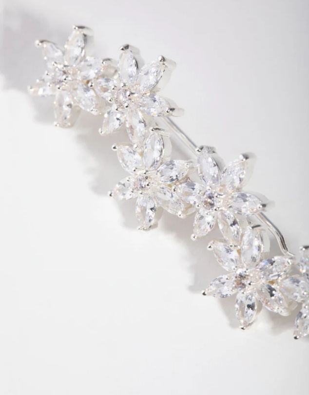 Lovisa - Silver Cubic Zirconia Flower Clip