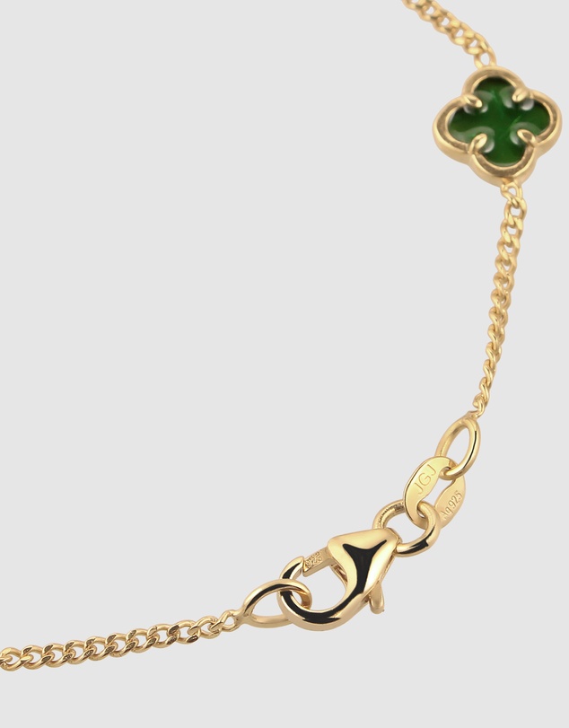 Elli Jewelry - Bracelet Cloverleaf Symbol 925 Sterling Silver Gold-Plated