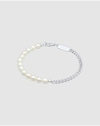 Kuzzoi - ICONIC EXCLUSIVE - Bracelet Men Trend Solid with shell core pearls in 925 sterling silver