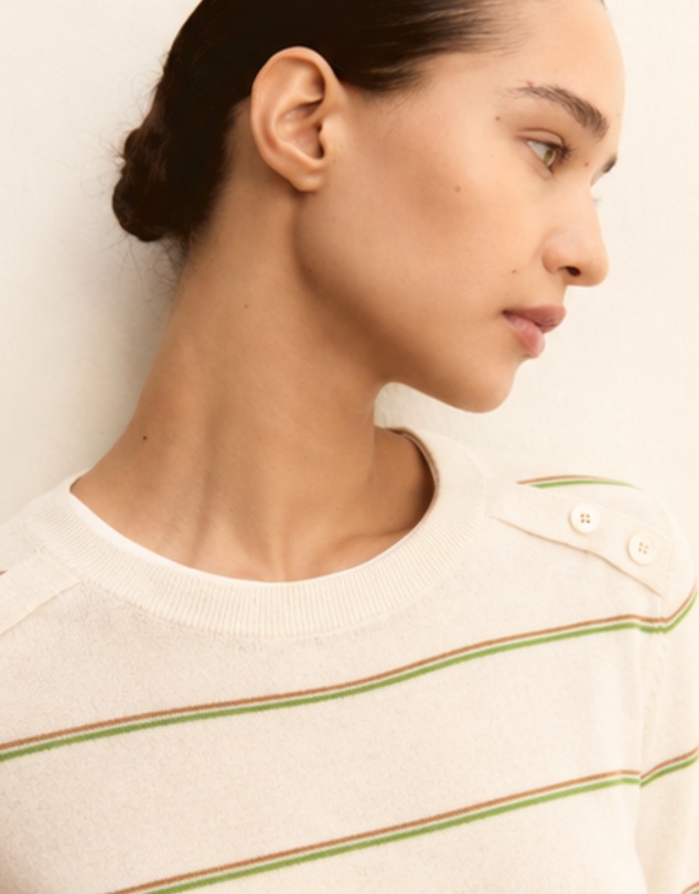 Emme | Max Mara Group - Multicolour Striped Cotton Blend Knit Sweater