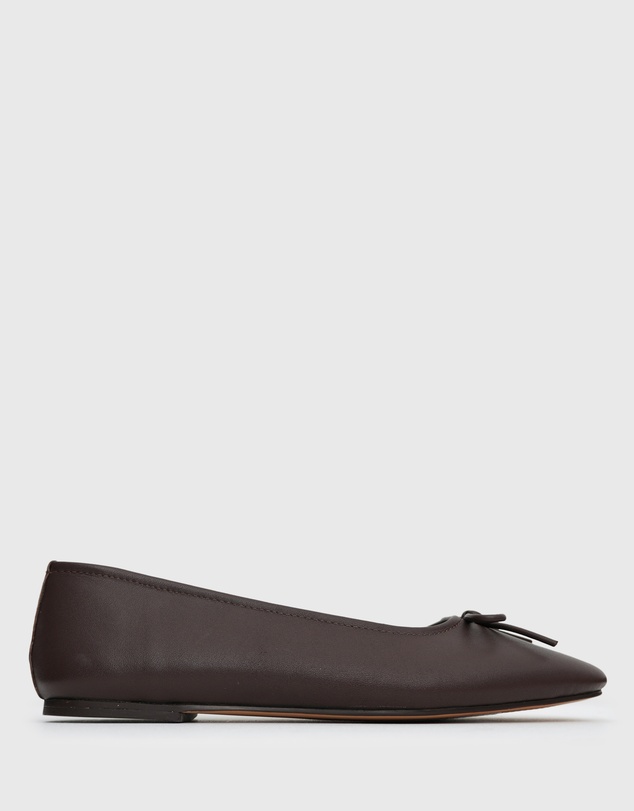Betts - Caroline Leather Bow Ballet Flats
