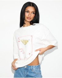 Dazie - Martini Club Oversized Graphic Tee