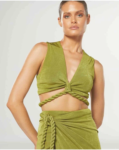 Winona - Valor Wrap Top Green
