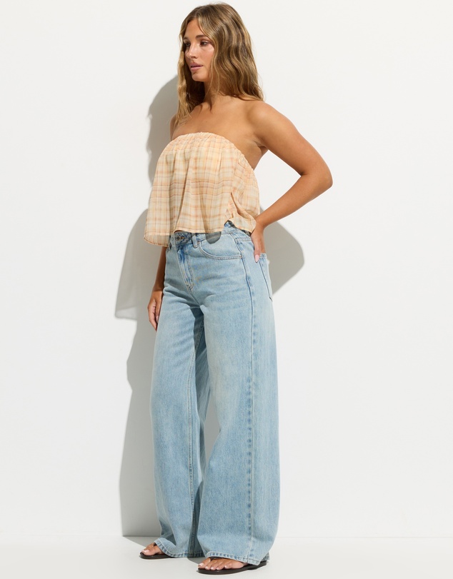 Dazie - Marnie Strapless Sheer Organza Top