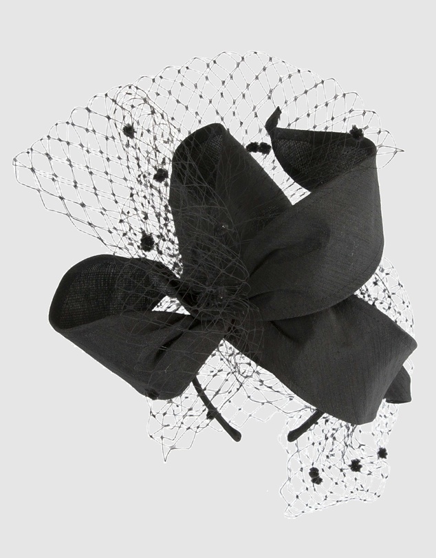 Max Alexander - Black Pillbox with Veil Fascinator