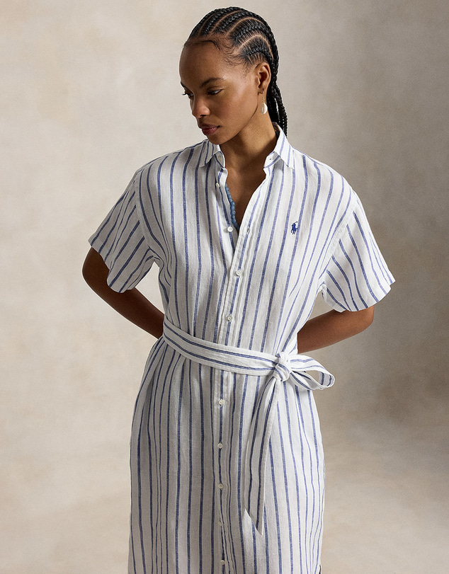 Polo Ralph Lauren - Striped Linen Short-Sleeve Shirtdress